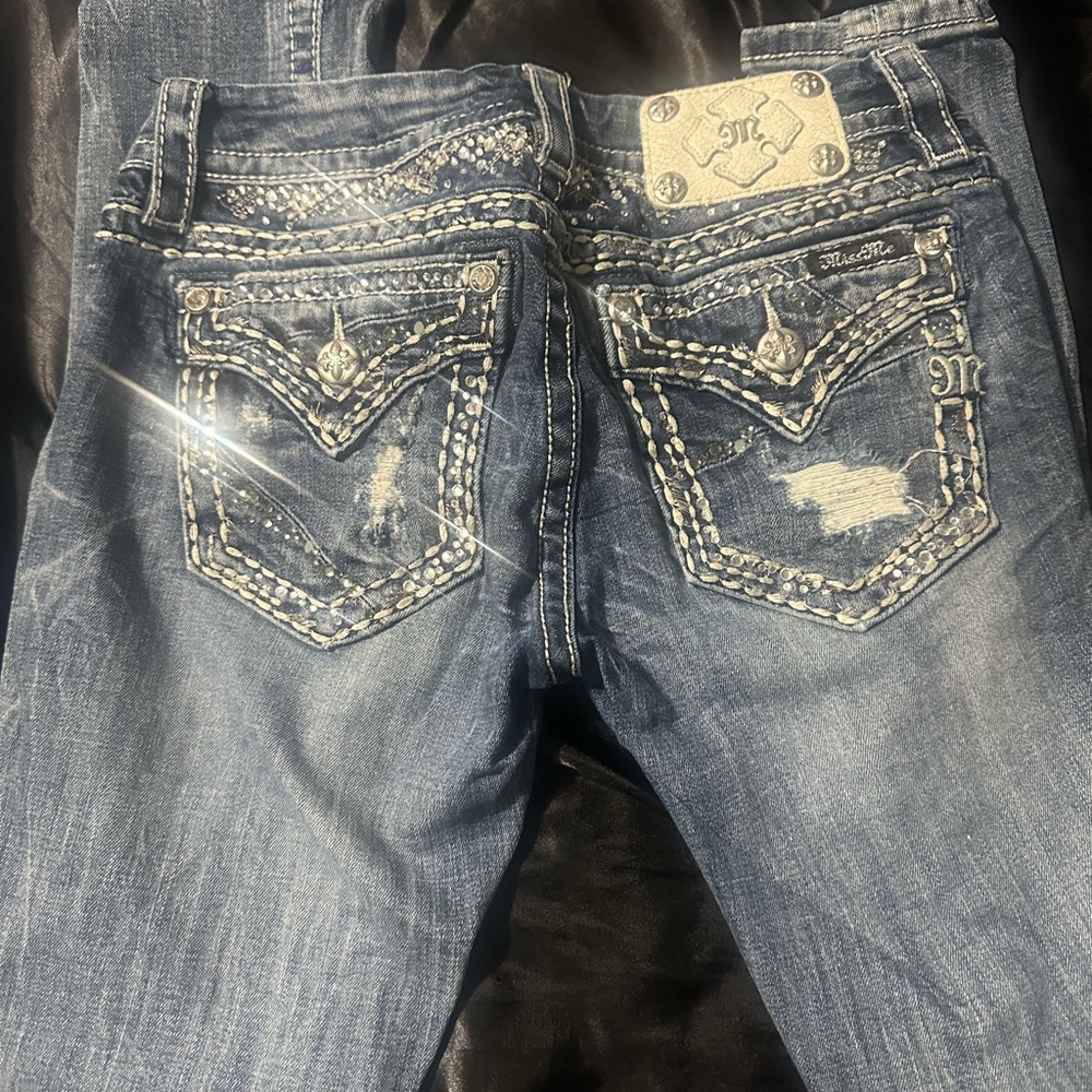 Miss Me Women's Skinny Jeans - Distressed Blue